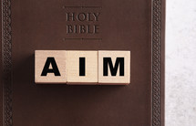 Holy Bible and word AIM 