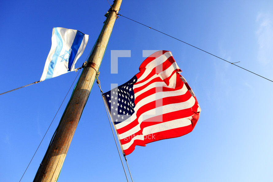 Israel and American flag