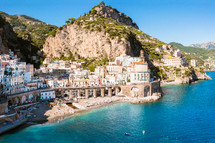 Atrani seacoast in summer. Amalfi coast