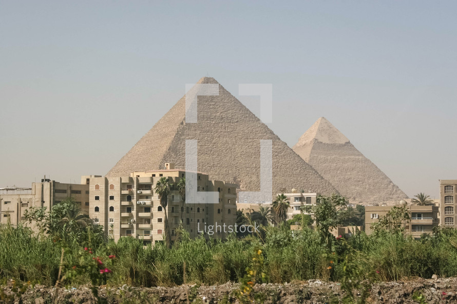 modern apartments and pyramids 