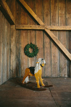 rocking horse and wreath 