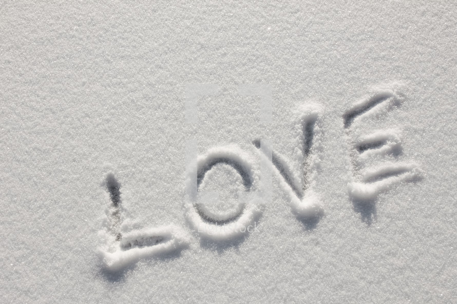 love written in fresh snow