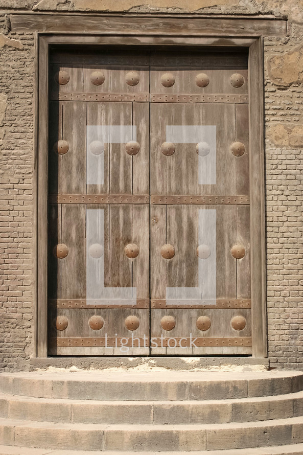 wooden door in Egypt 