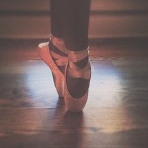 a ballerina in toe shoes 