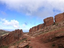 Canyon ridge of rocks.