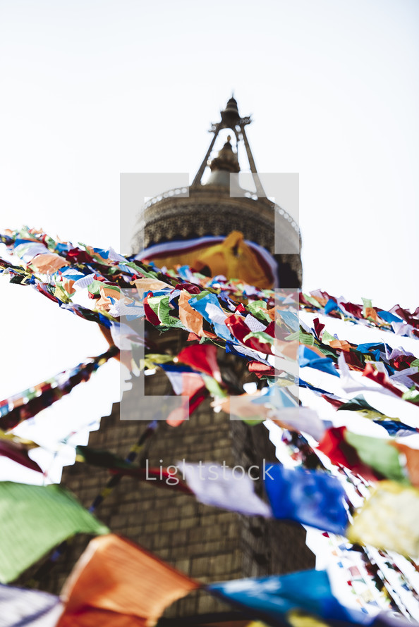colorful banners in Tibet 