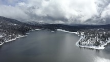 Aerial view over Bass Lake 