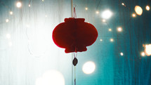 Red Chinese lantern in the shop for new year celebration