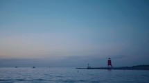 lighthouse at dusk 