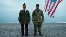 Two Generation Of Soldier Paying Tribute To USA