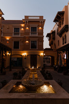 fountains in a courtyard in modern Egypt 