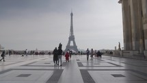 Paris, France - The Tour Eiffel Tower La dame de fer seen from Parvis des Droits de l'Homme