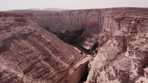 Drone footage through a canyon in Israel.