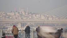 The Fishermen of Galata Köprüsü Bridge İstanbul Türkiye Old City Cityscape Istanbul, Turkey