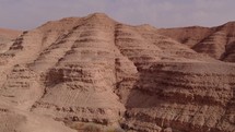Drone footage of a desert canyon in Israel.