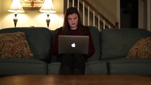 young woman working from home 