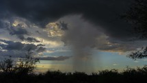 Timelapse of a rain shaft from a monsoon thunderstorm