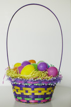 Easter basket on a white background 