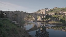 San Martin's Bridge Puente de San Martín - Medieval Bridge Across the River Tagus in Toledo, Spain