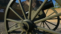 Detail of a replica Civil War cannon at an historic battle site