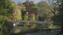 Manhattan, New York City, USA - October Bow Bridge in Central Park During Fall Foliage
