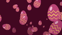 Red Easter Eggs Falling On Red