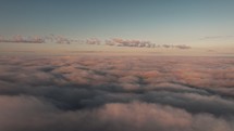 Birds eye view above the clouds