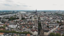 4k Aerial footage of the historical German city of Cologne.