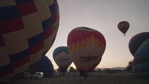 Inflating Hot Air Balloon to Fly Above Pyramids of San Juan Teotihuacan Mexico Sunrise Ride