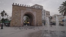 Bab al-Bhar Porte De France the gate of France and Victory Square in Medina Tunis, Tunisia