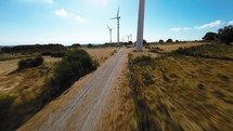Wind turbines farm 