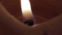 a fluttering flame on a candle