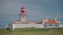 The lighthouse at Cabo da Roca, or Cape Roca, in Sintra, Portugal