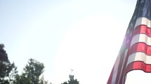 American flag in slow motion 