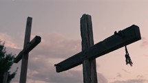 Crosses with clouds in the sky