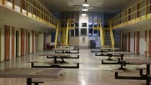 prison cafeteria and jail cells 