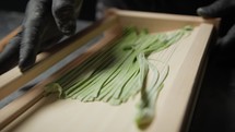 The Green Color Of Creative Spaghetti Making 