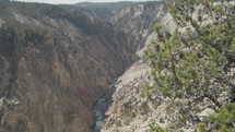 Yellowstone River at Grand Canyon of the Yellowstone National Park, Wyoming viewed from Inspiration Point