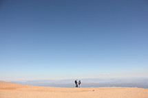hiking on a desert mountain landscape 