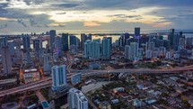 Aerial Hyperlapse of Downtown Miami