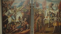 Painting of Catholic Christian Army War Riding Horse in Museum of Culture in Templo de Santo Domingo de Guzmán Oaxaca, Mexico