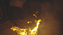 flames at a campfire 