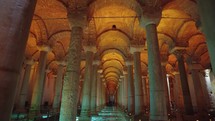 Basilica Cistern Yerebatan Sarnıcı Huge underground Roman water source held up with marble columns Istanbul, Turkey