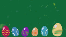 Easter Eggs And Green Grass Background