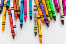 crayons on a white background