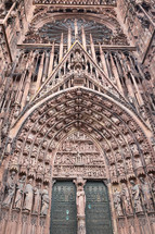 Door in stone cathedral