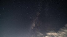 4K Milky Way Beautiful Cloudy Starry Night Sky Astro Galaxy Universe Time Lapse
