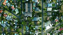 Aerial drone footage of a residential area