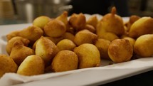 Typical Naples street food with fried zeppole