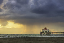 Huntington Beach Pier Stormy Sunset